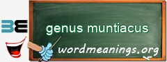 WordMeaning blackboard for genus muntiacus